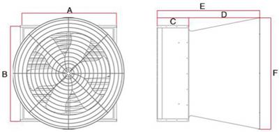 Extractor con rejilla, ventilador axial modelo DJF (T)