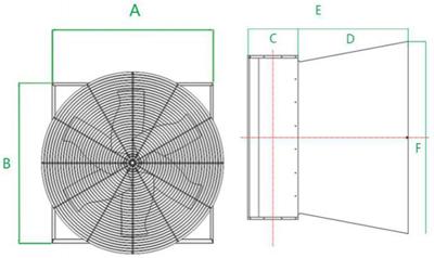 Extractor de volumen alto, ventilador axial modelo DJF (C)